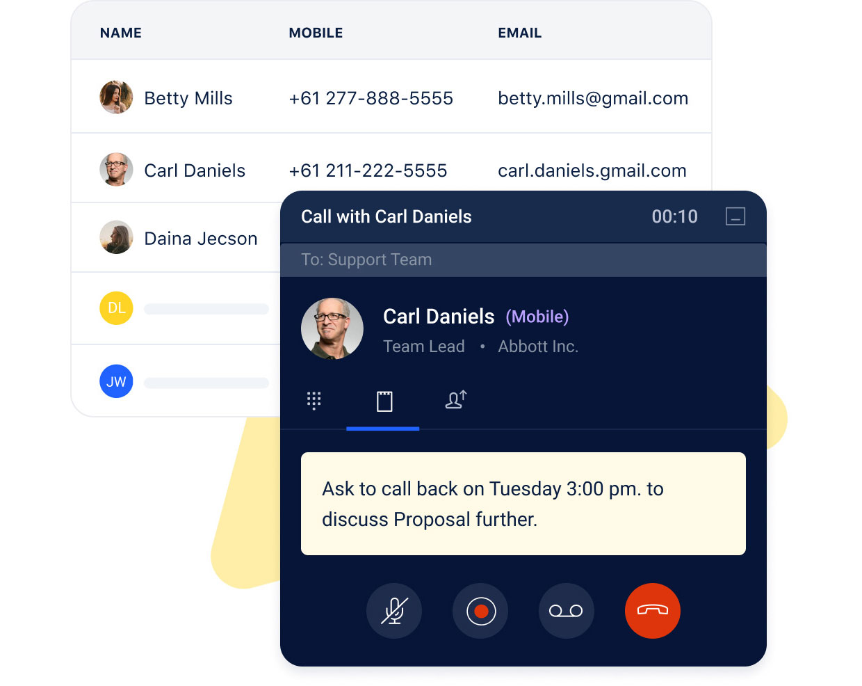 Make calls right from your CRM screen