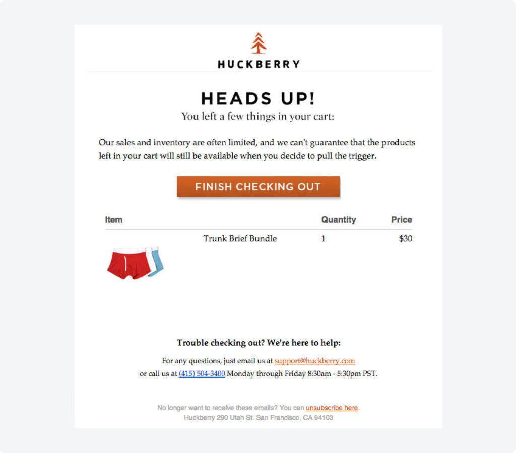 Upselling or Crossselling Email Example